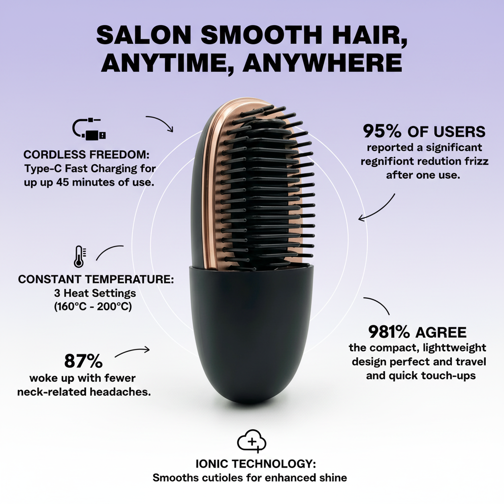 New Wireless Straightening Comb Portable USB Charging Hair Straightener Brush Heating Plates Comb for Smooth Styling Hair Styler - AliExpress 66