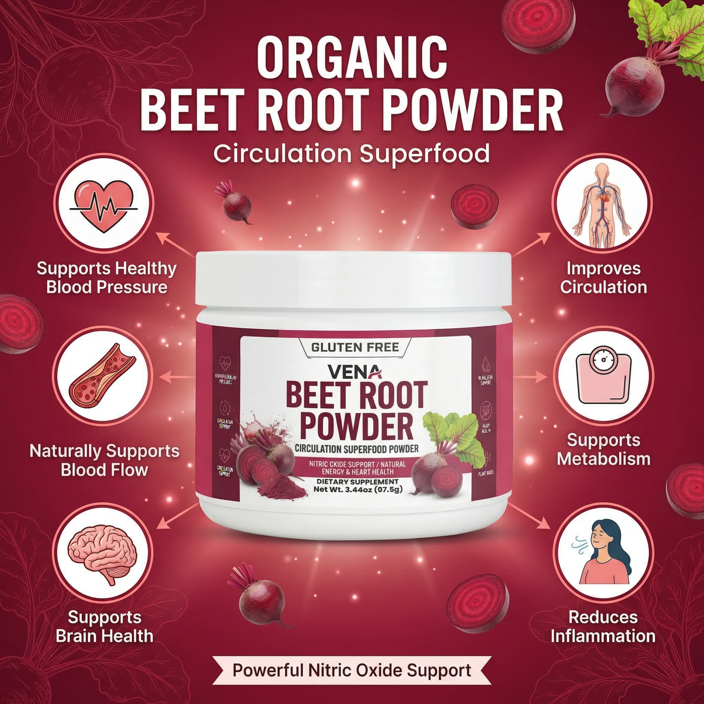 VENA Gluton Free Organic Beetroot Powder