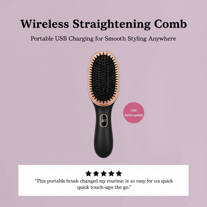 New Wireless Straightening Comb Portable USB Charging Hair Straightener Brush Heating Plates Comb for Smooth Styling Hair Styler - AliExpress 66