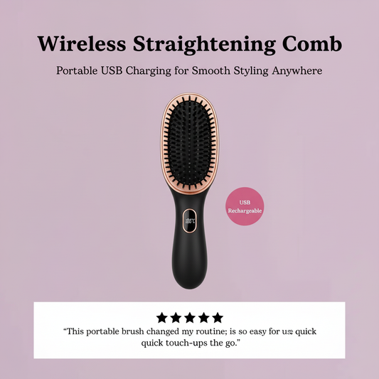New Wireless Straightening Comb Portable USB Charging Hair Straightener Brush Heating Plates Comb for Smooth Styling Hair Styler - AliExpress 66